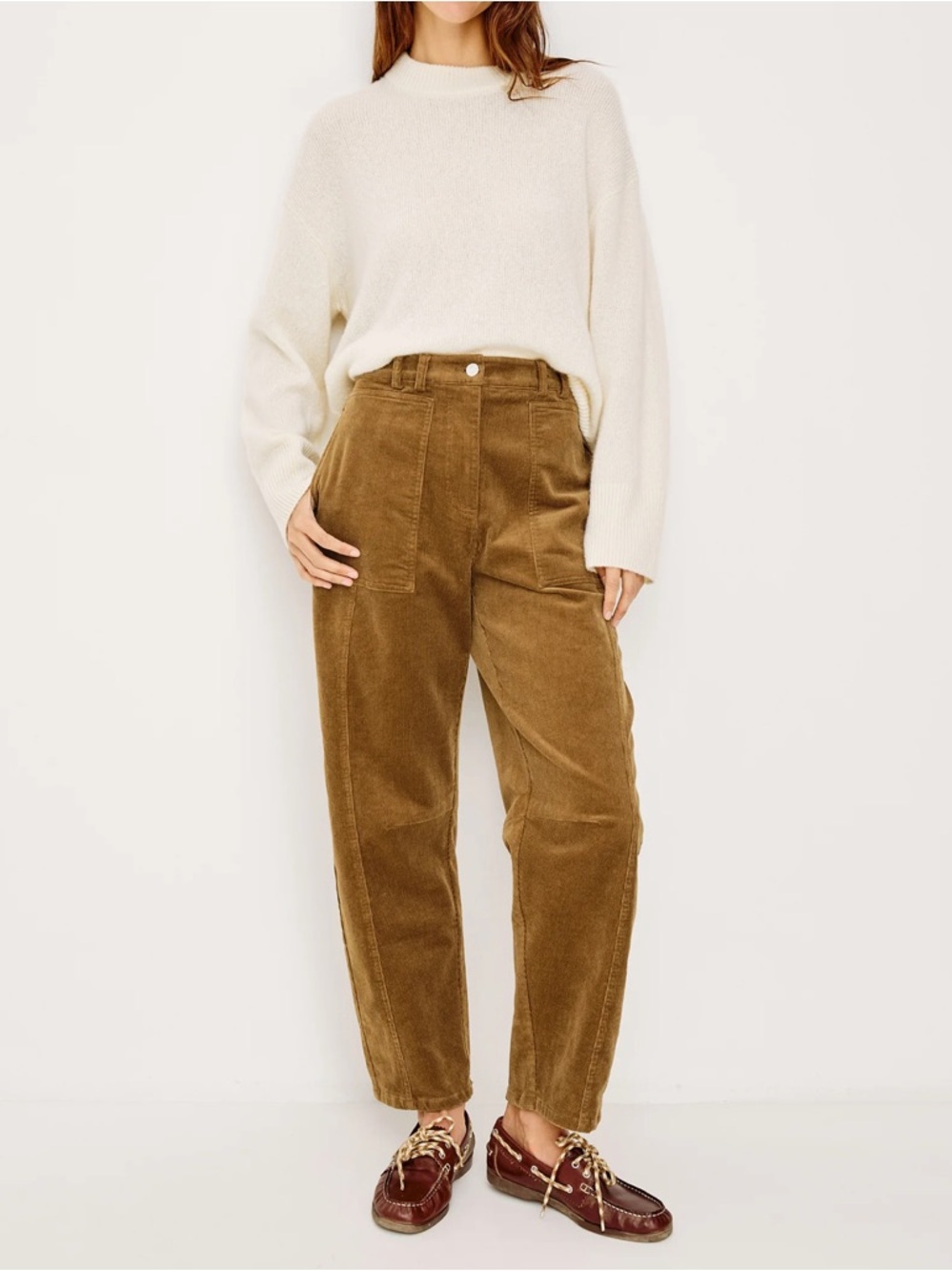Rails Lunar Pant Ginger Corduroy High-Waist Tapered Camel Color Size 8